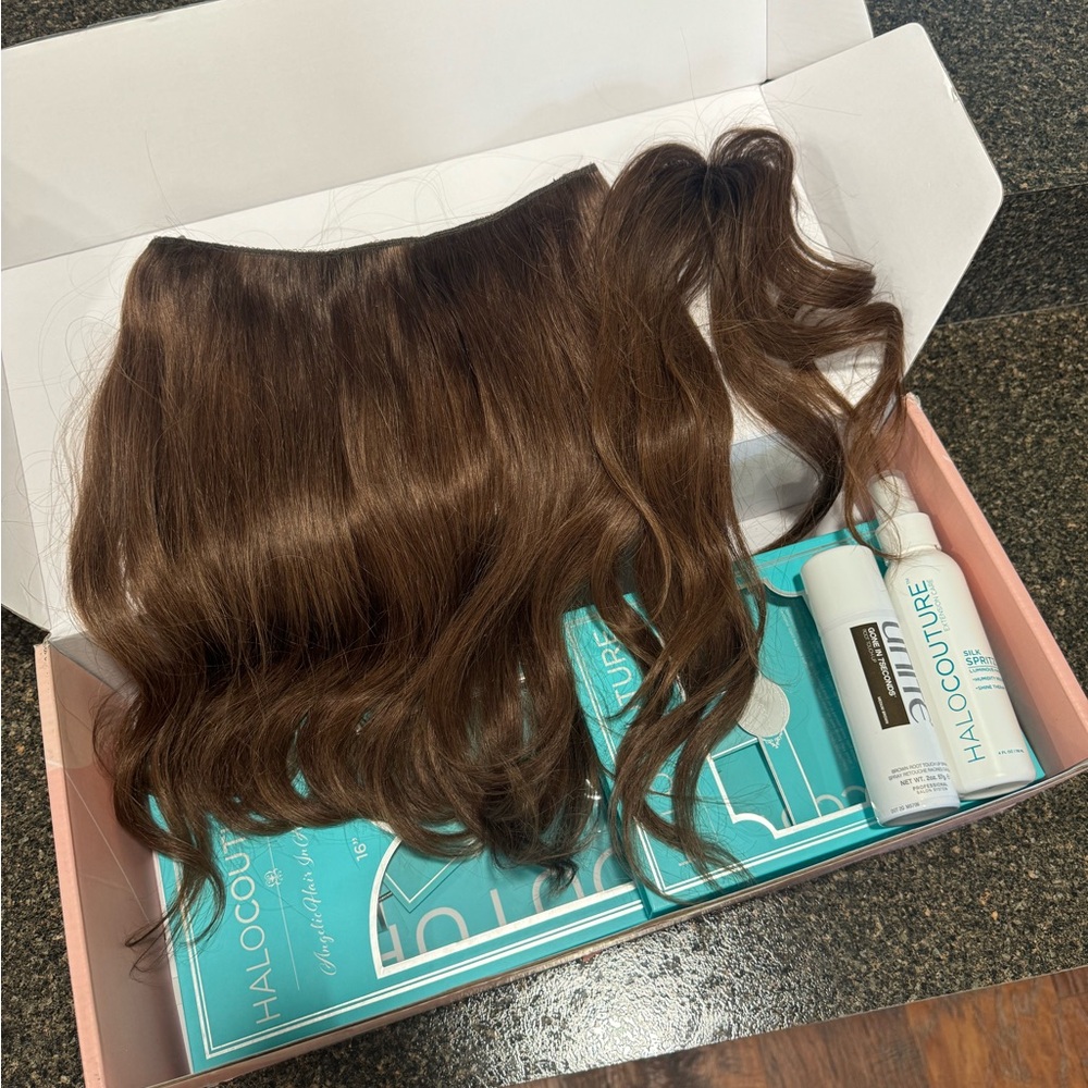 HALO COUTURE X JESS HALLOCK HAIR EXTENSIONS with bangs 16 inch color #5